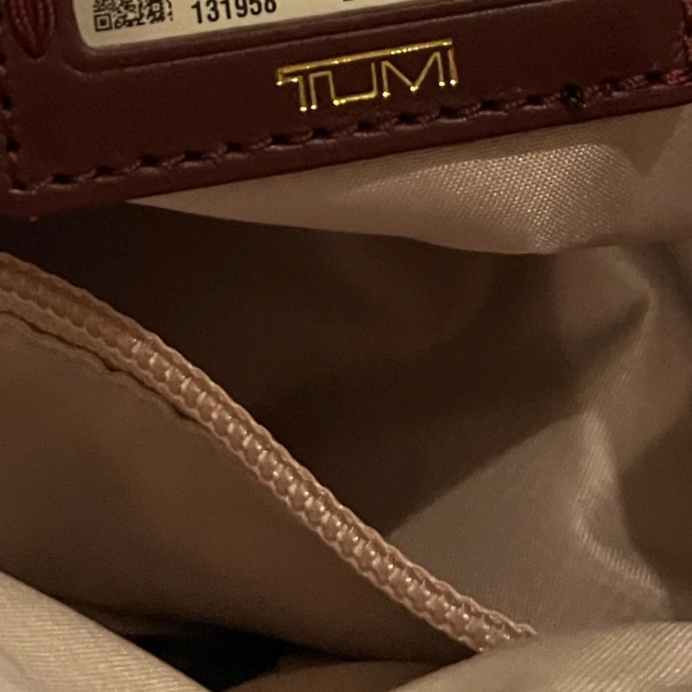EUC Tumi Voyager Burgundy Crossbody with Gold Hardware, - Picture 3 of 9